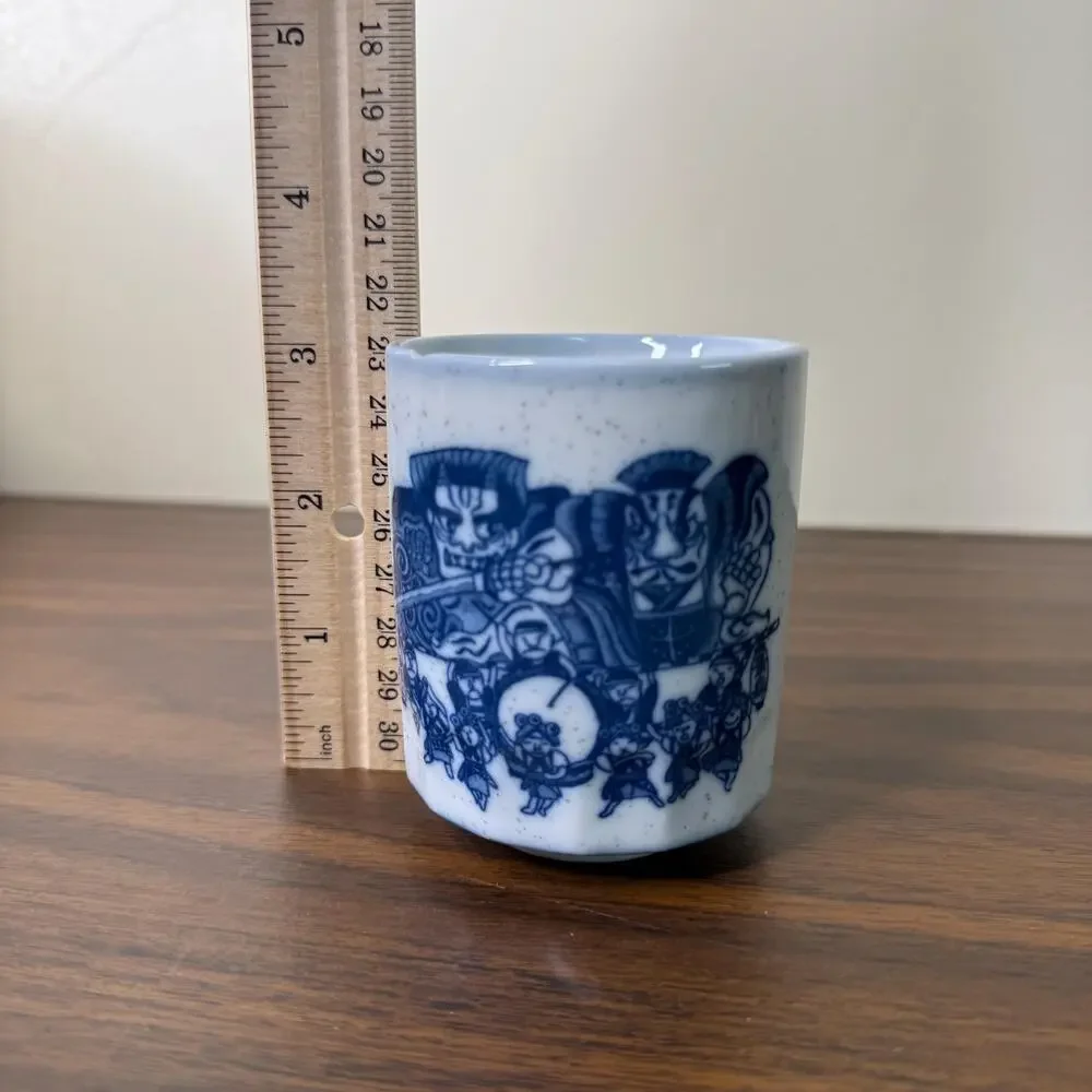 Vintage Japanese Tea Cup Sumo Wrestler Warrior Saki